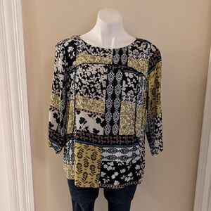 J. Jill patchwork floral print top size MP